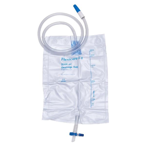FLEXICARE Poche à urine 2000ml 100cm avec robinet en T stérile (10 pces)