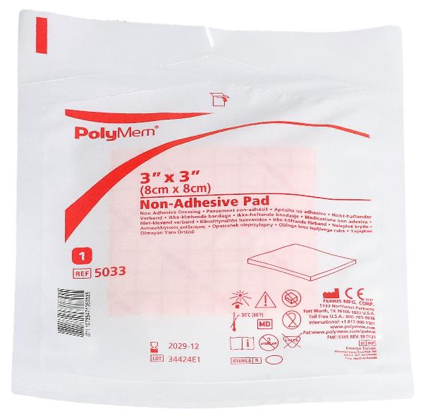 PolyMem Wound Dressing 8x8cm Non Adhesive (15 pcs)