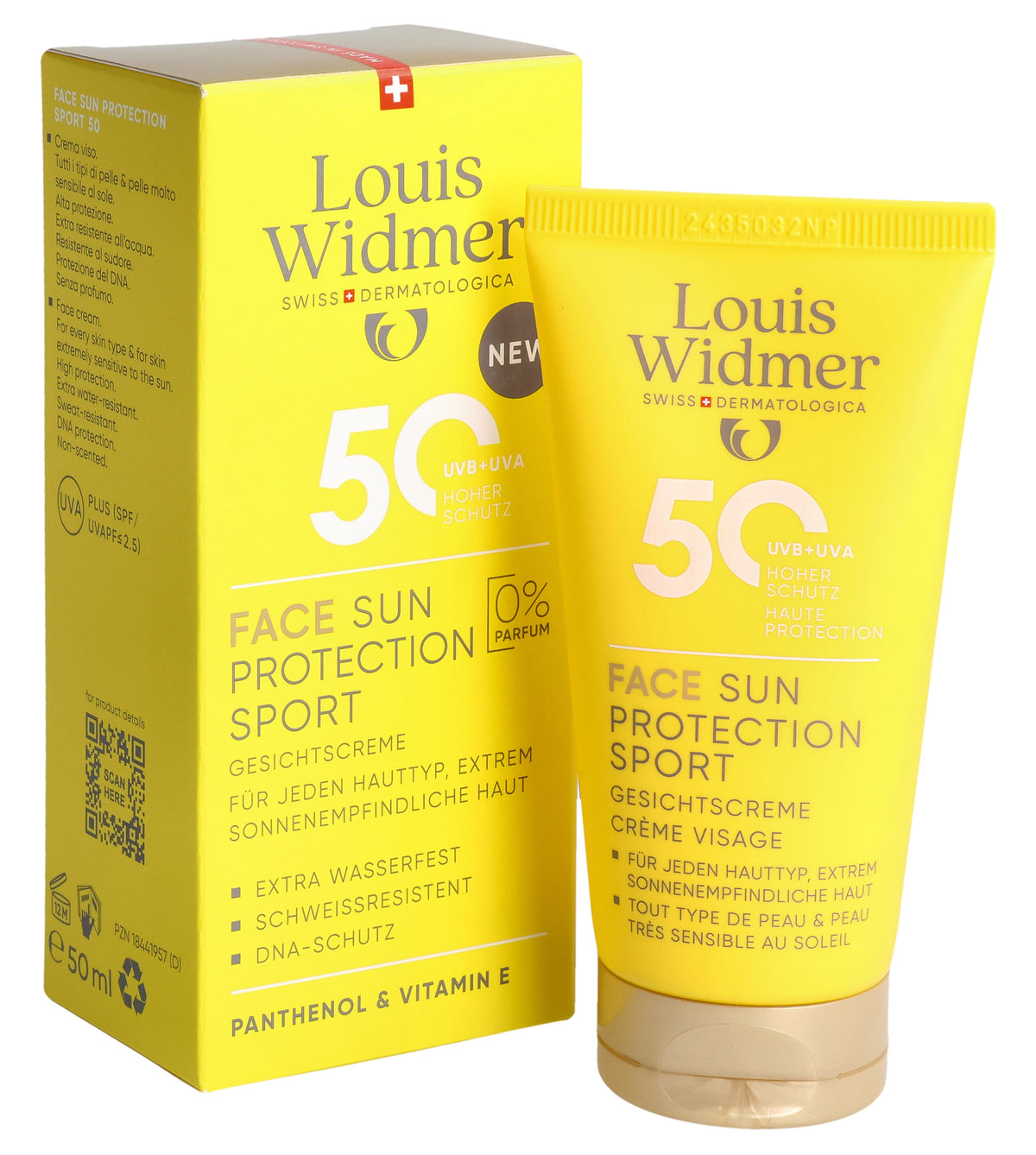 Louis Widmer Face Sun Protection Sport LSF 50 ohne Parfum (50ml)