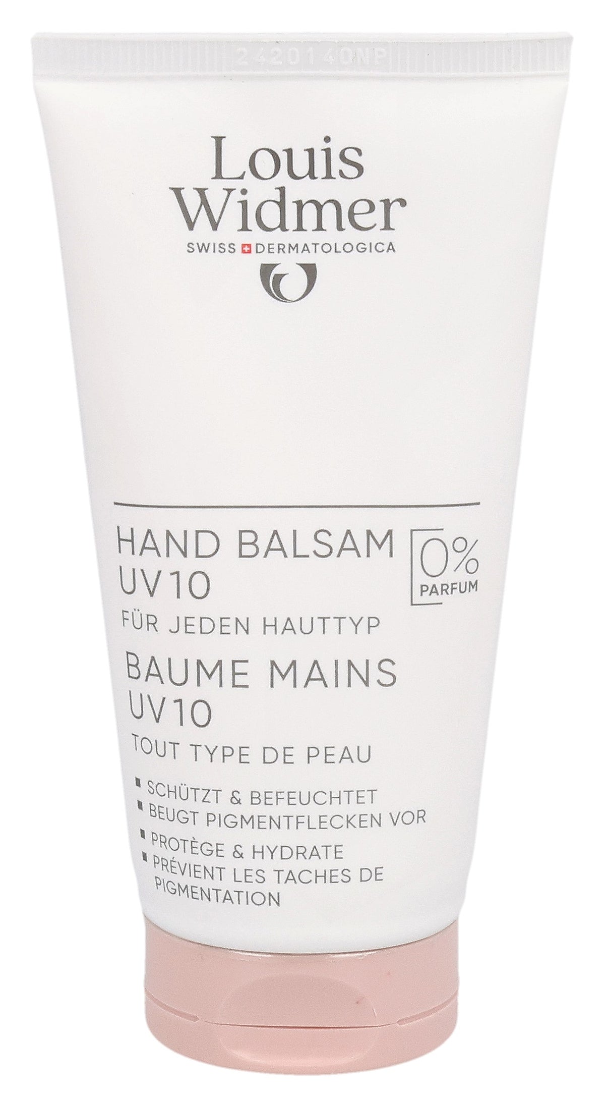 Louis Widmer Baume pour les mains UV 10 sans parfum (75ml)