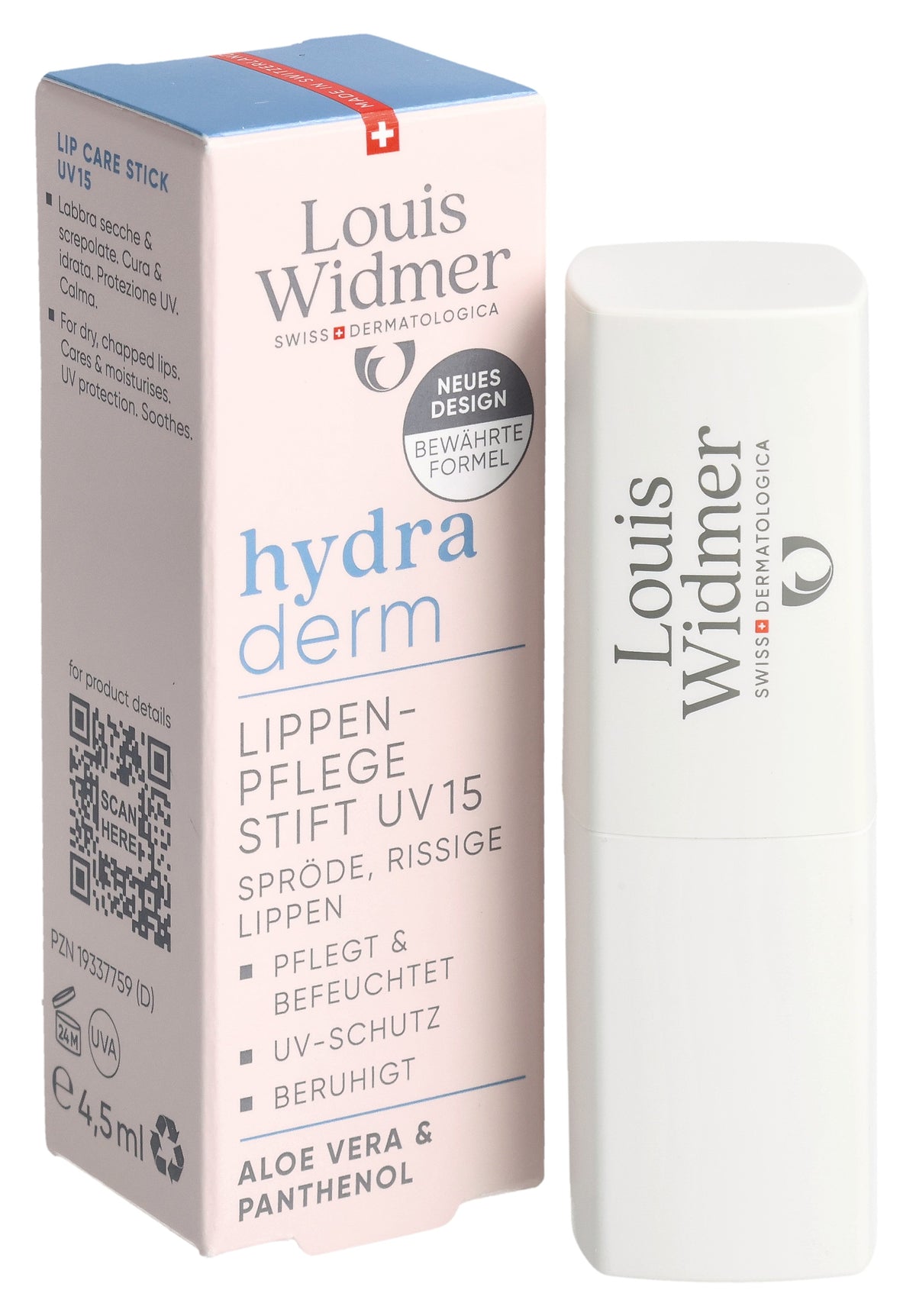 Louis Widmer Hydraderm Lippenpflegestift UV 15 parfümiert (4.5ml)