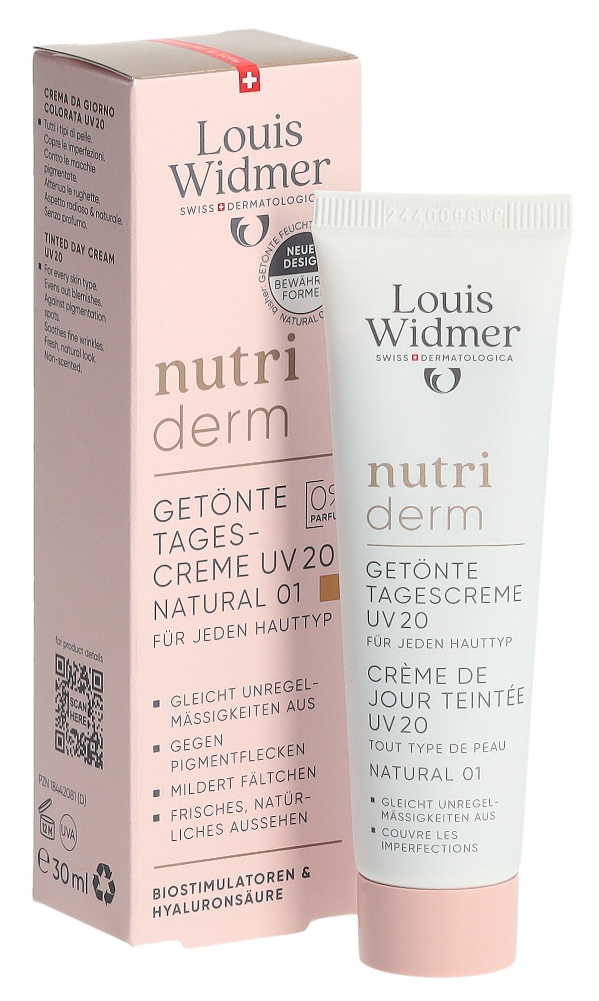 Louis Widmer Nutriderm getönte Tagescreme UV 20 Farbton 01 ohne Parfum (30ml)
