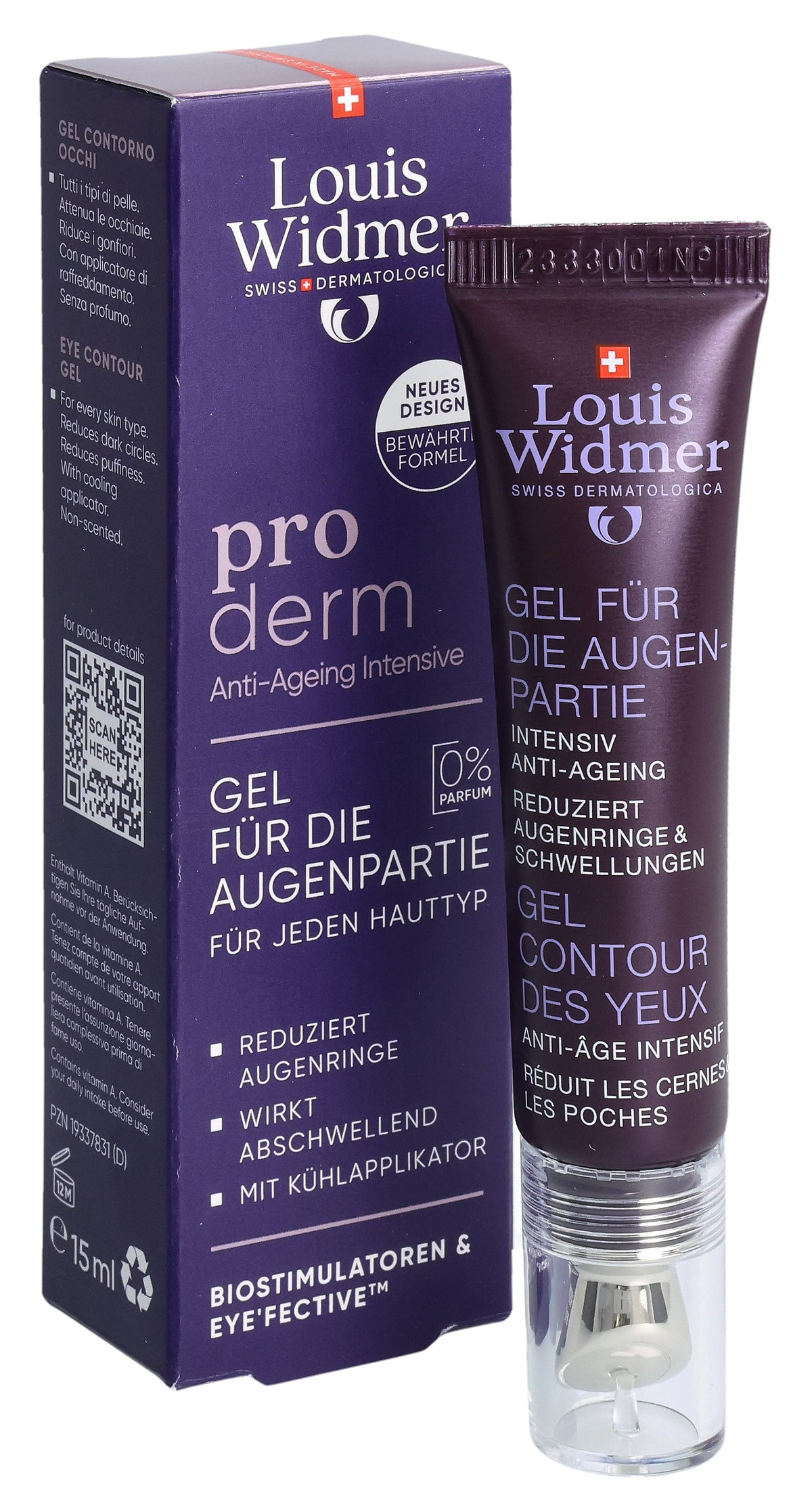 Louis Widmer Proderm Gel Augenpartie ohne Parfum (15ml)