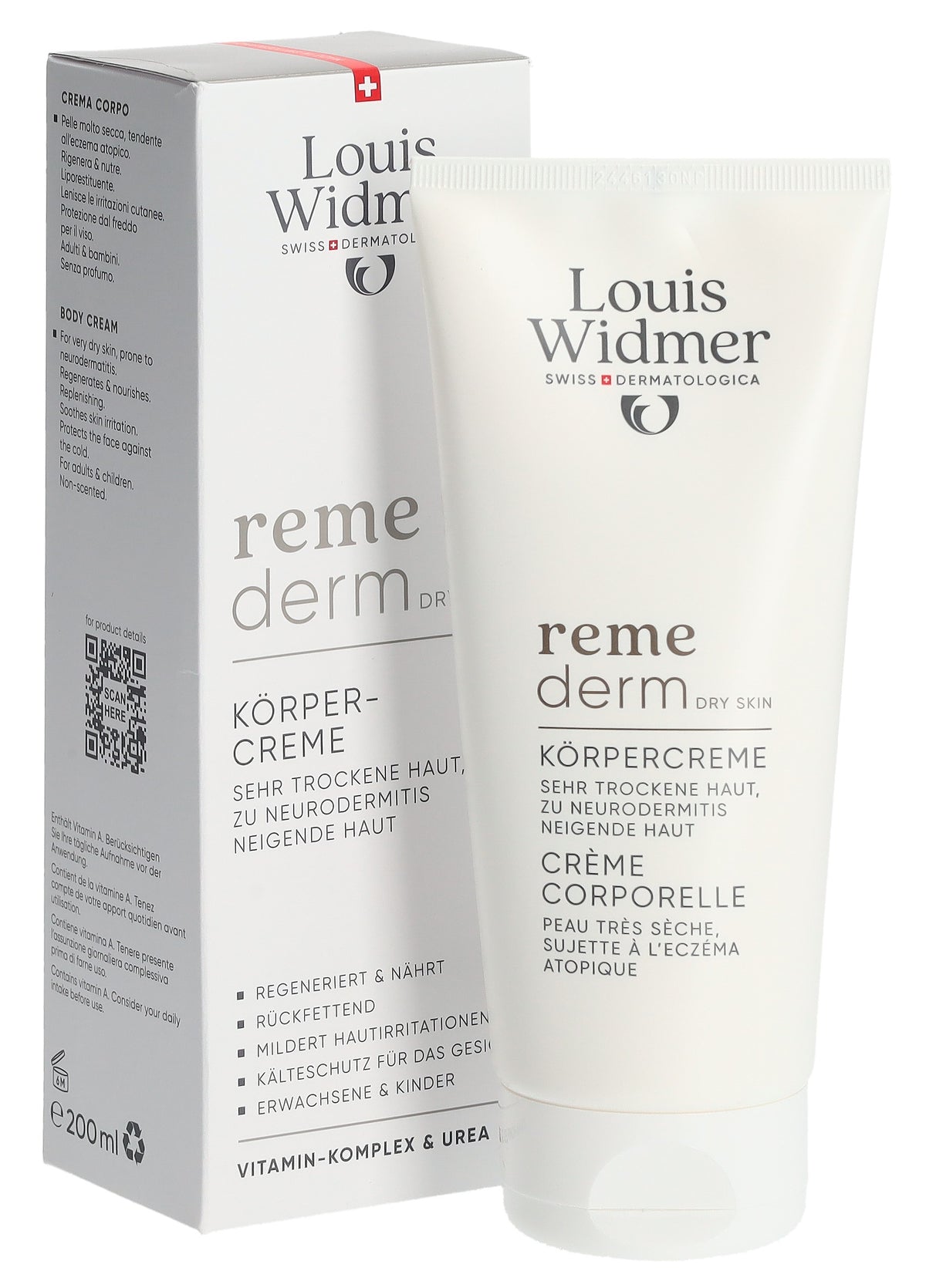 Louis Widmer Remederm Körpercreme ohne Parfum (200ml)