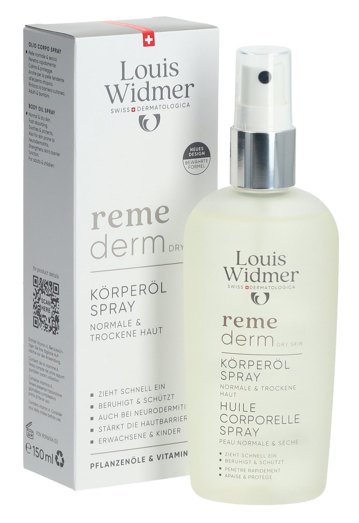 Louis Widmer Remederm Körperöl Spray parfümiert (150ml)