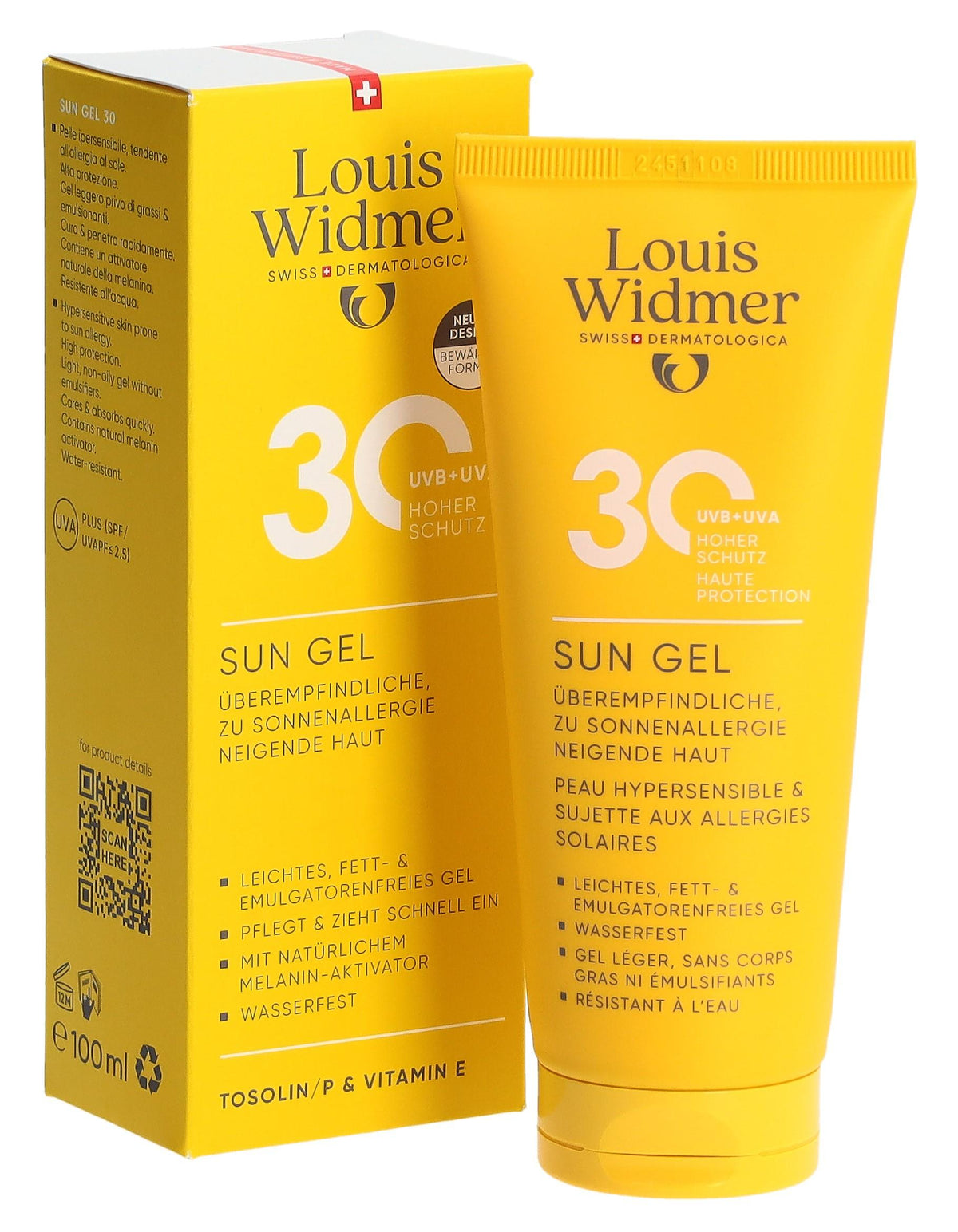 Louis Widmer Sun Gel LSF 30 parfümiert (100ml)
