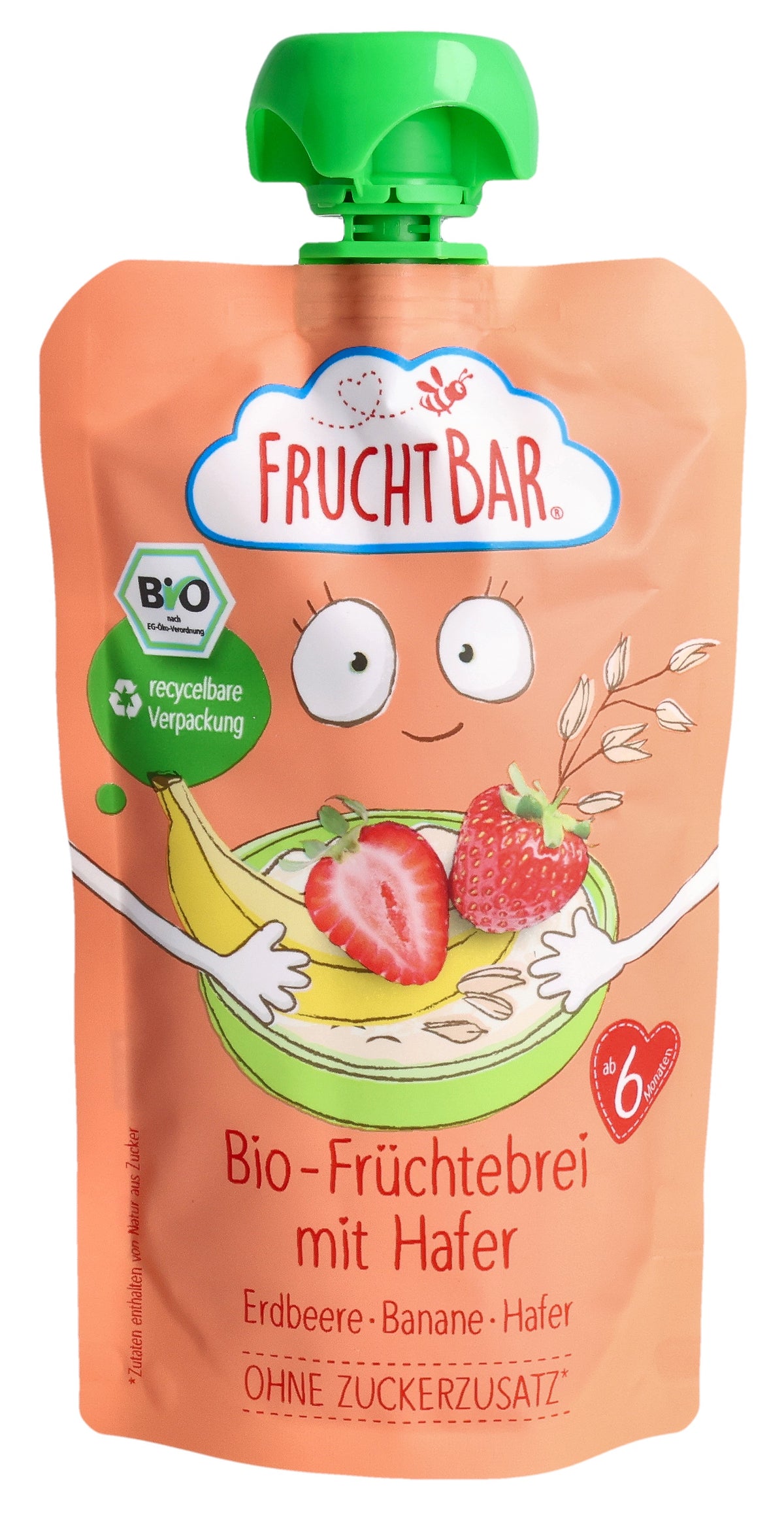 FRUCHTBAR Bio Früchtebrei Hafer Erdbeere Banane (120g)