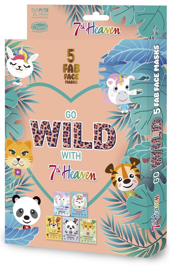 7th Heaven Geschenkset Go Wild Animal Sheet Masks (5 Stk)