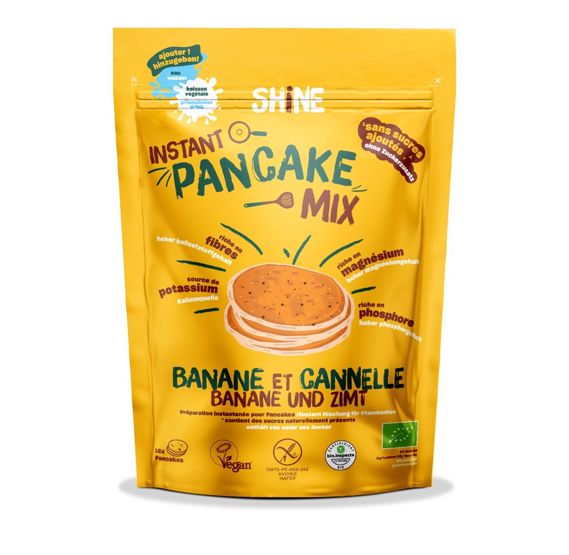 Shine Instant Pancake Mix Banane & Zimt Bio (300g)