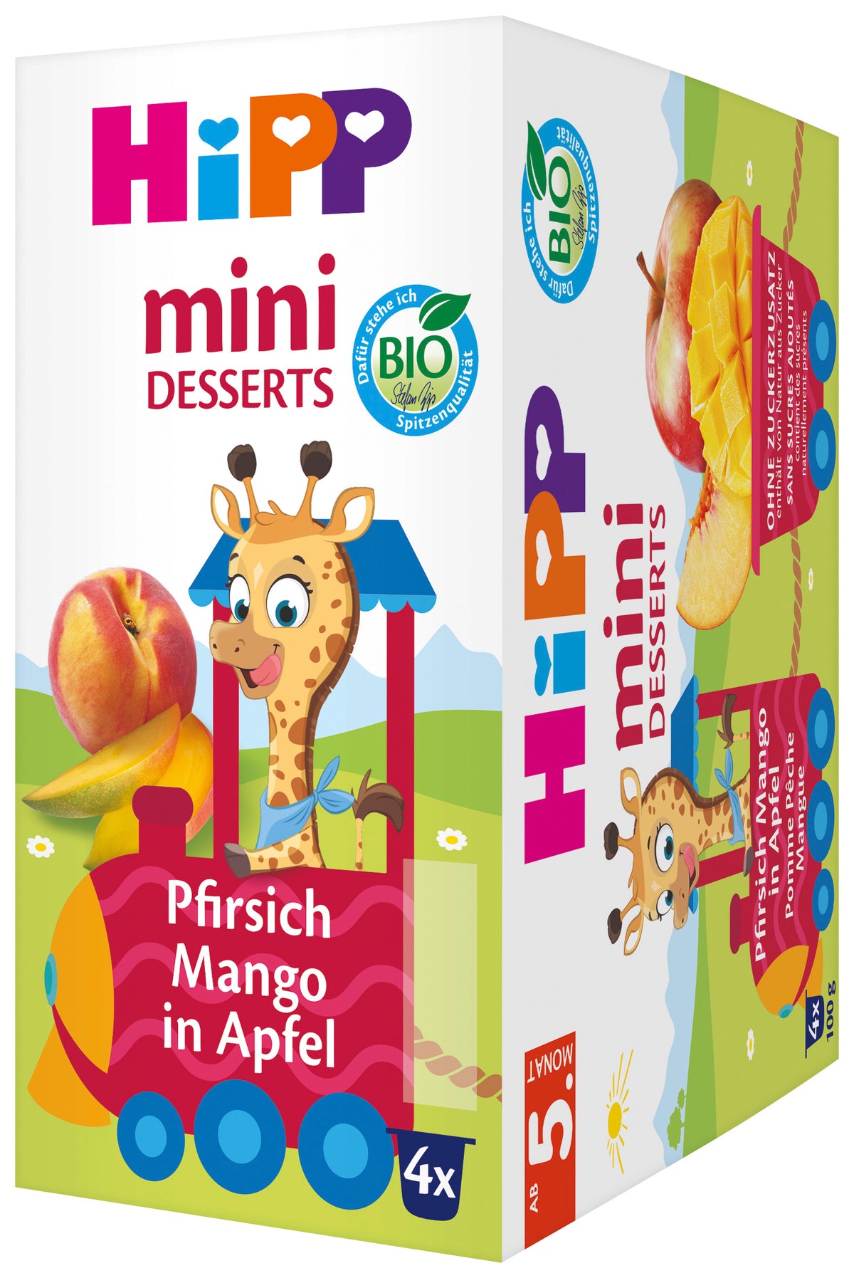 Hipp Pfirsich in Apfel (4 x 100g)
