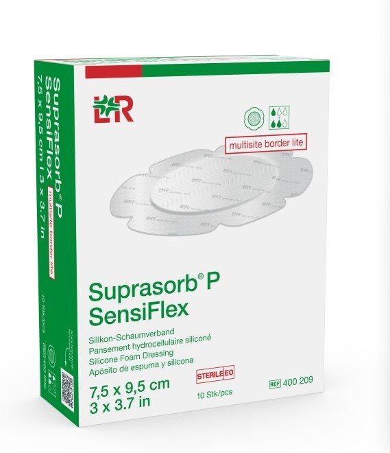 Suprasorb P SensiFlex Multisite border lite 7.5 x 9.5cm (10 Stk)