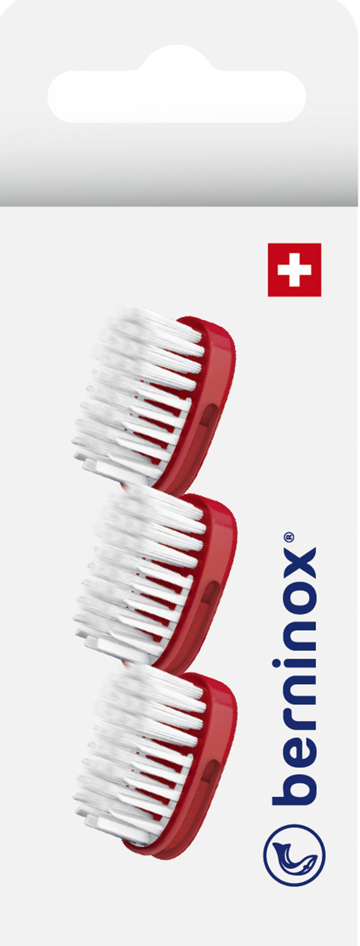 Berninox 316 Replacement Brush Heads Coral Red medium (3 pcs)