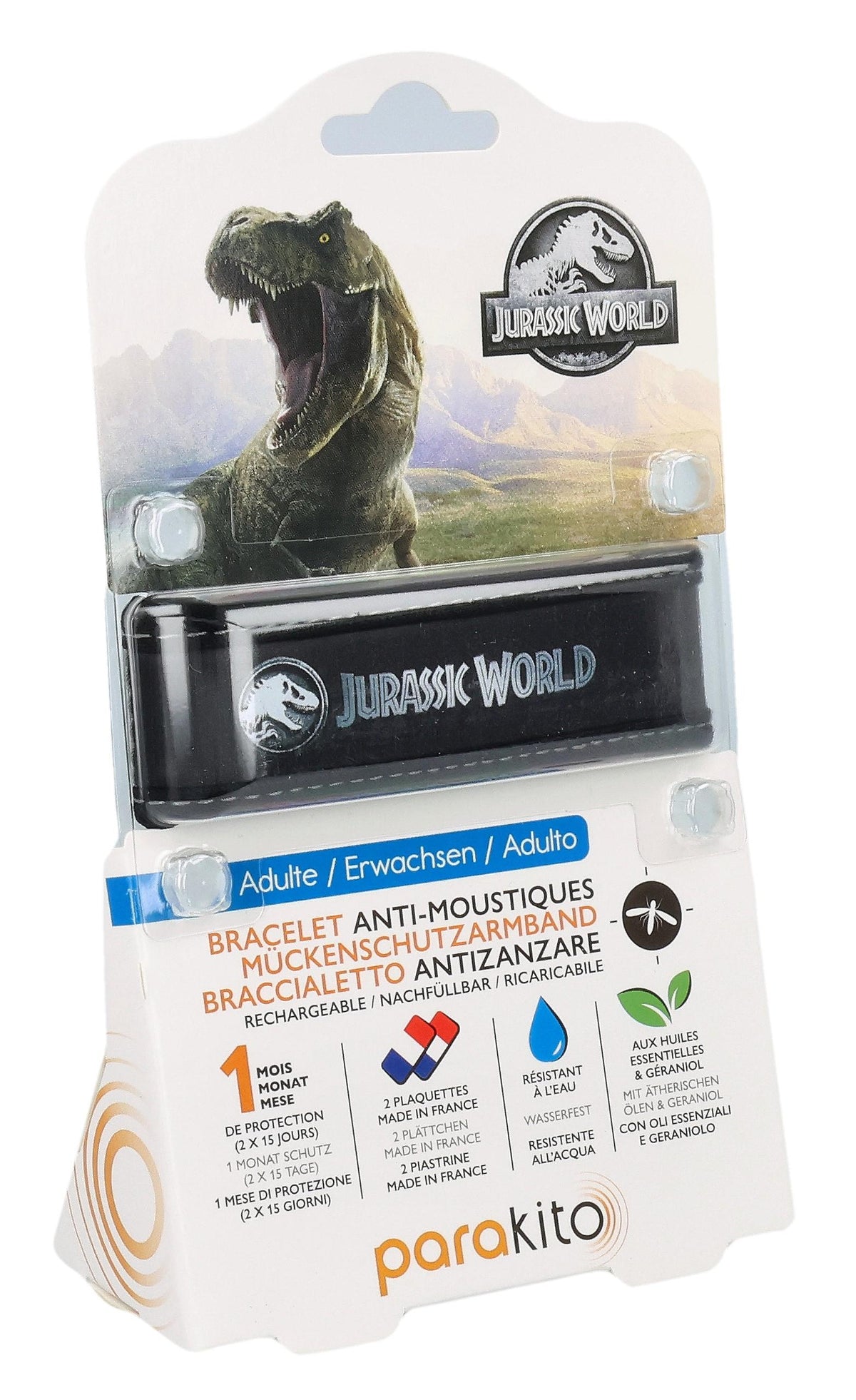 PARAKITO Mückenarmband Erwachsene - Universal Jurassic World schwarz (1 Stk)