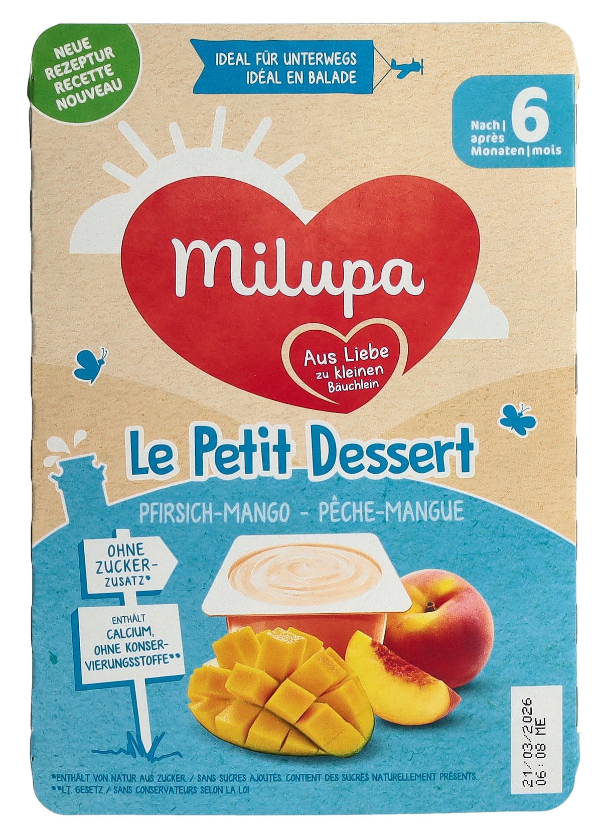 Milupa le Petit Dessert Mango Pfirsich (6 x 55g)