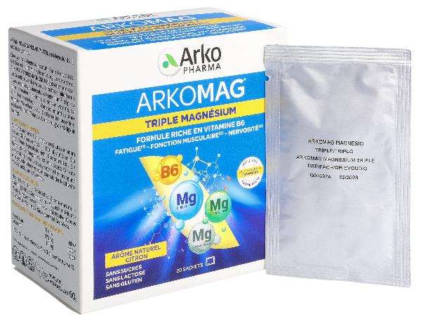 ARKOMAG Triple Magnesium + Vitamin B6 Sachets (20 pcs)