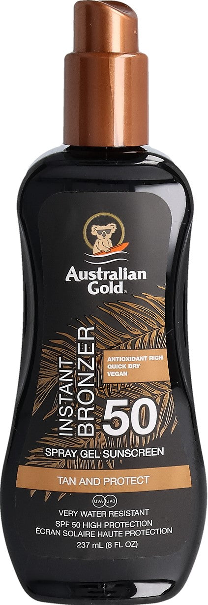 Australian Gold Spray Gel con Bronzer SPF 50 (237ml)