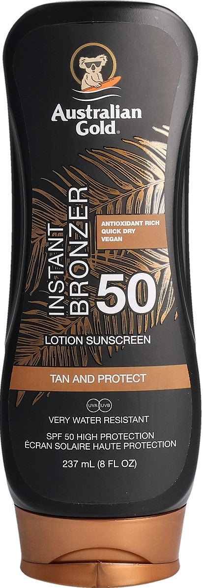 Australian Gold Lotion solaire avec Bronzer SPF 50 (237ml)