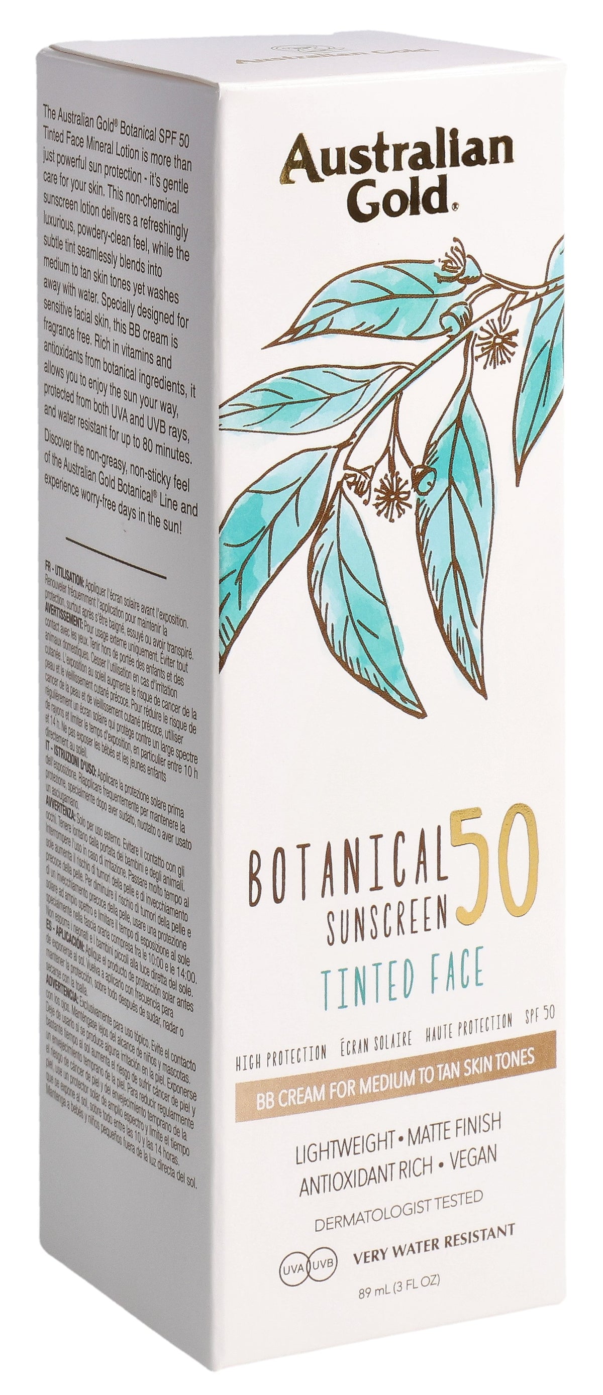 Australian Gold Botanical Tinted Face SPF 50 Medium (89ml)