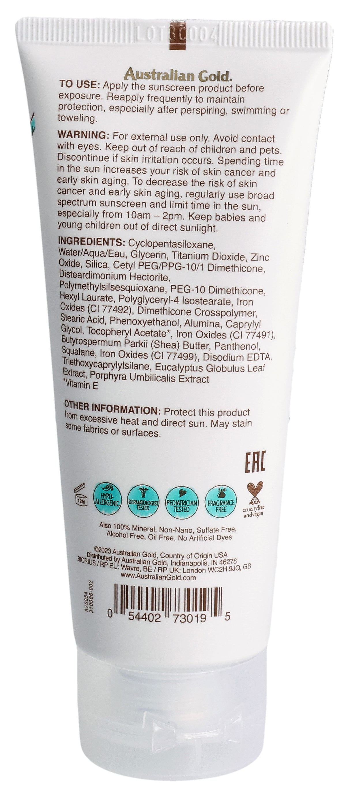 Australian Gold Botanical Tinted Face SPF 50 Medium (89ml)