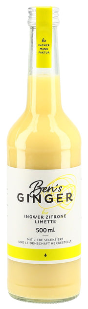 Ben's GINGER Ingwer-Zitrone-Limette Konzentrat ohne Zucker Bio (500ml)