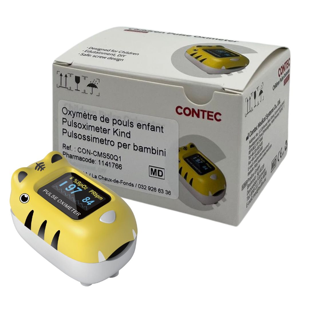 CONTEC Pulsoximeter für Kinder ab 10kg mit Batterie (1 Stk)