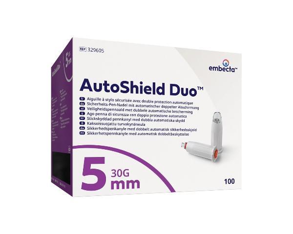 embecta AutoShield Duo Aiguilles de sécurité pour stylo 5mm (100 pces)