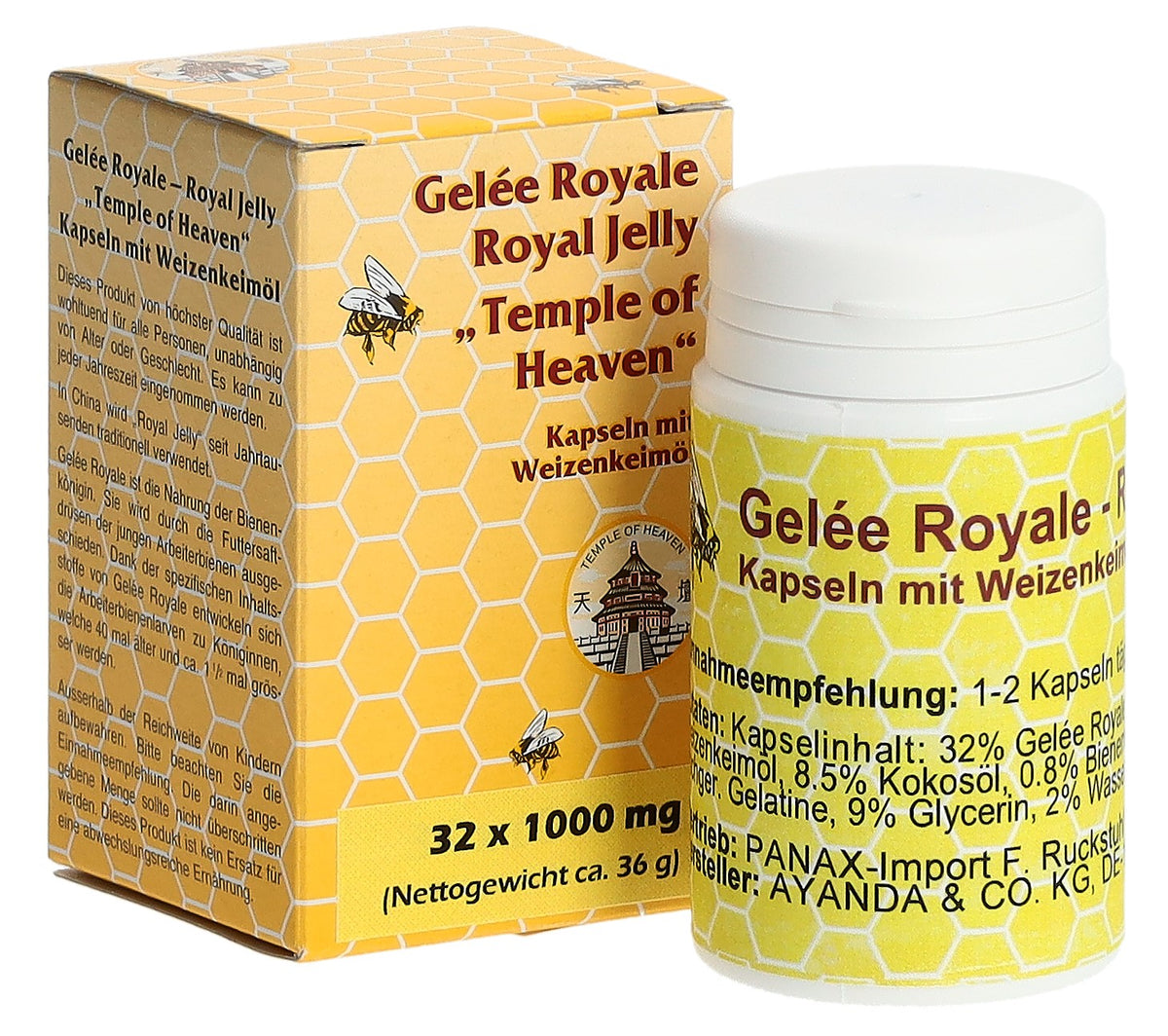 Gelée Royale Temple of Heaven Capsules with Wheat Germ Oil (32 pcs)