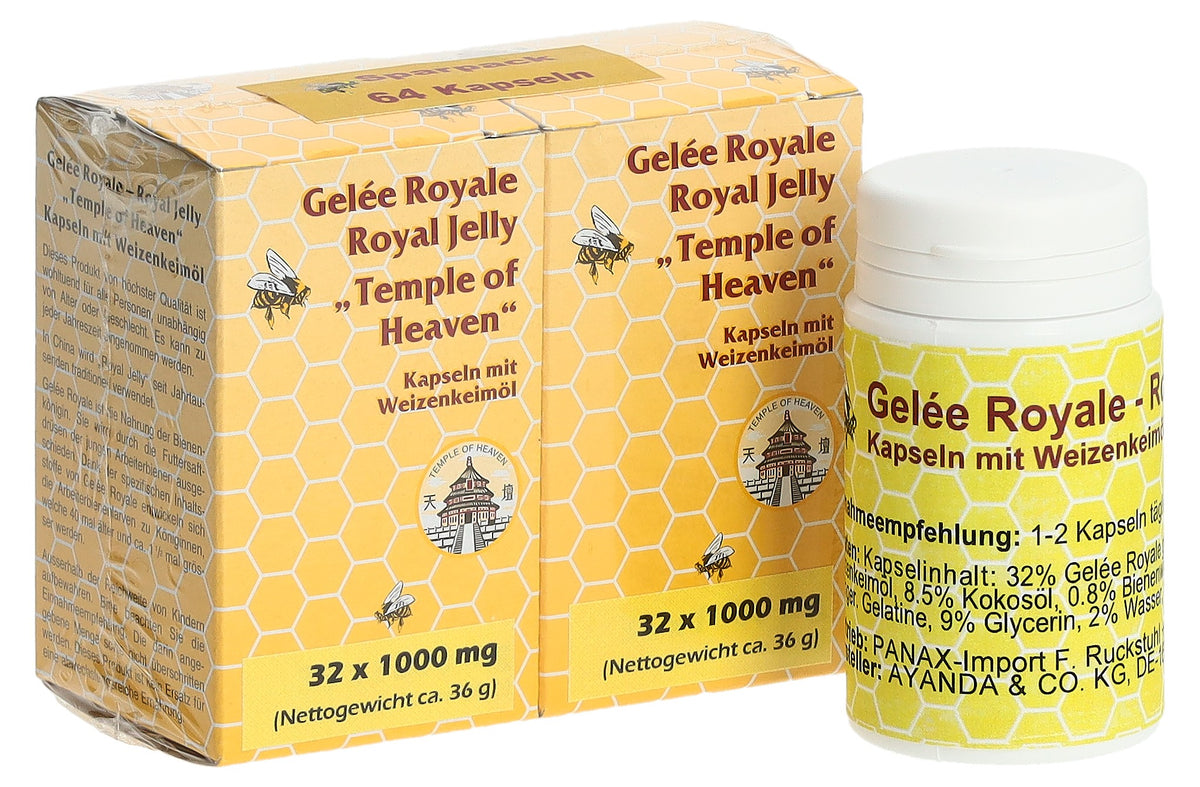 Gelée Royale Temple of Heaven Capsules with Wheat Germ Oil (64 pcs)