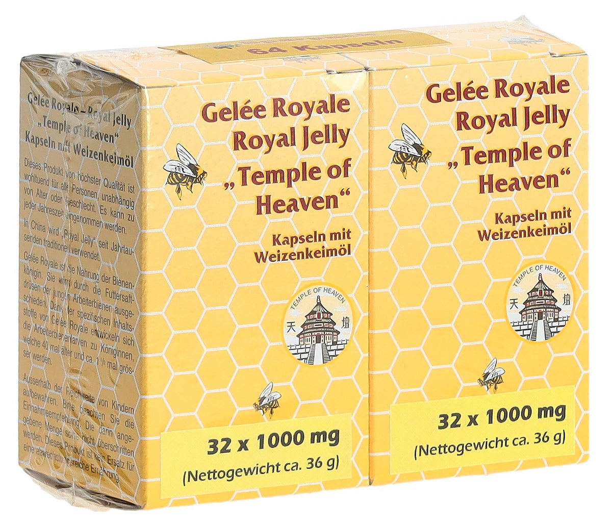 Gelée Royale Temple of Heaven Capsules with Wheat Germ Oil (64 pcs)