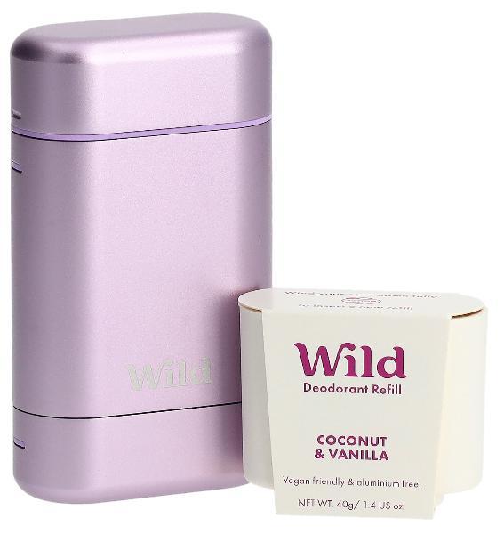 Wild Deodorant Starter Set Purple Case & Coconut Vanilla (40g)