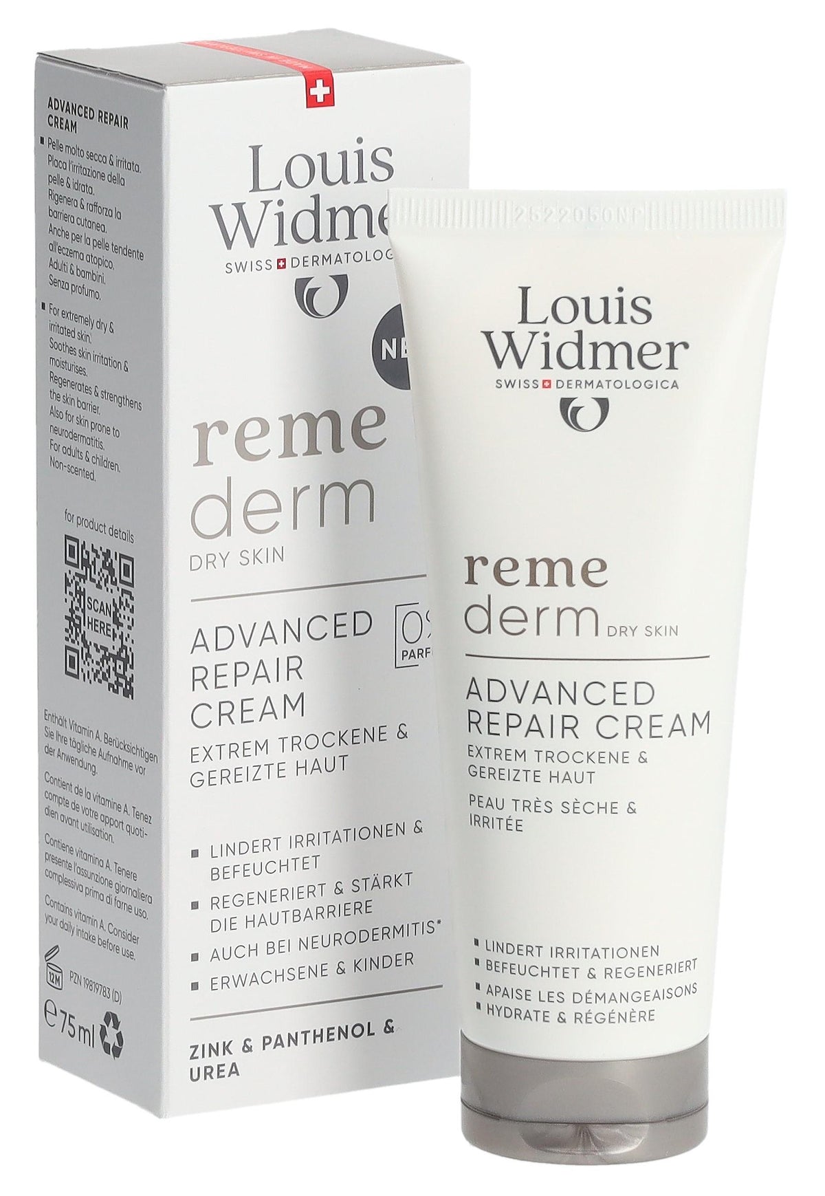 Louis Widmer Remederm Advanced Repair Creme ohne Parfum (75ml)