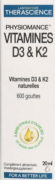 Physiomance Vitamin D3 & K2 Drops (20ml)
