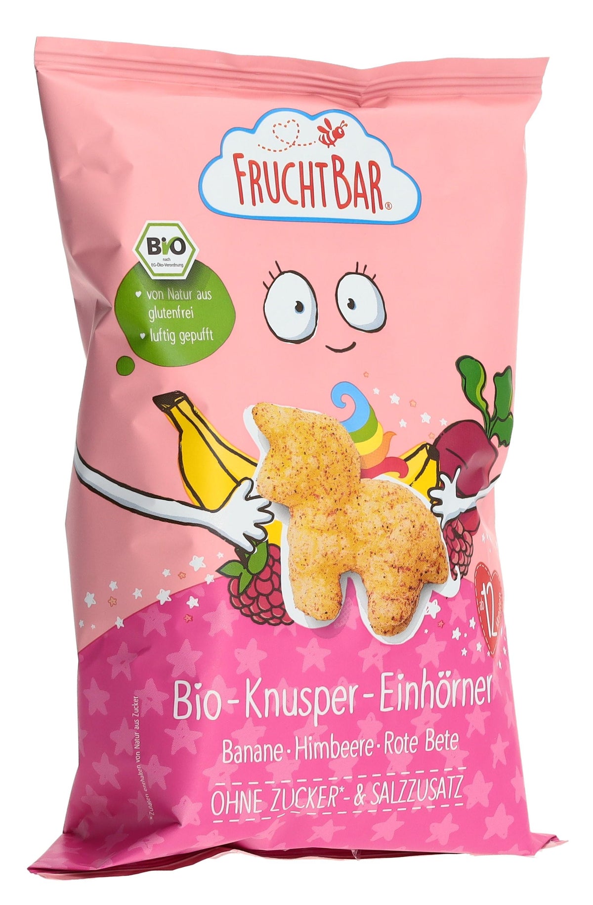 FRUCHTBAR Bio Knusper-Einhörner Banane Himbeere Rande (30g)