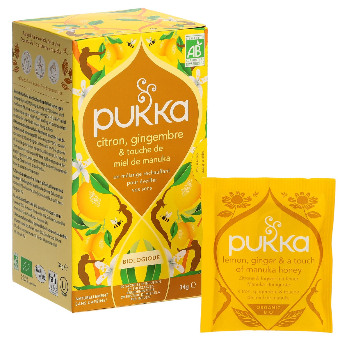 Pukka Zitrone, Ingwer & Manuka Honig Bio Tee (20 Stk)