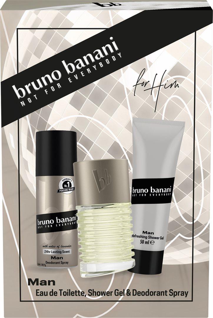 Bruno Banani Man Gift Set Eau de Toilette, Shower Gel & Deodorant (50ml + 50ml + 50ml)