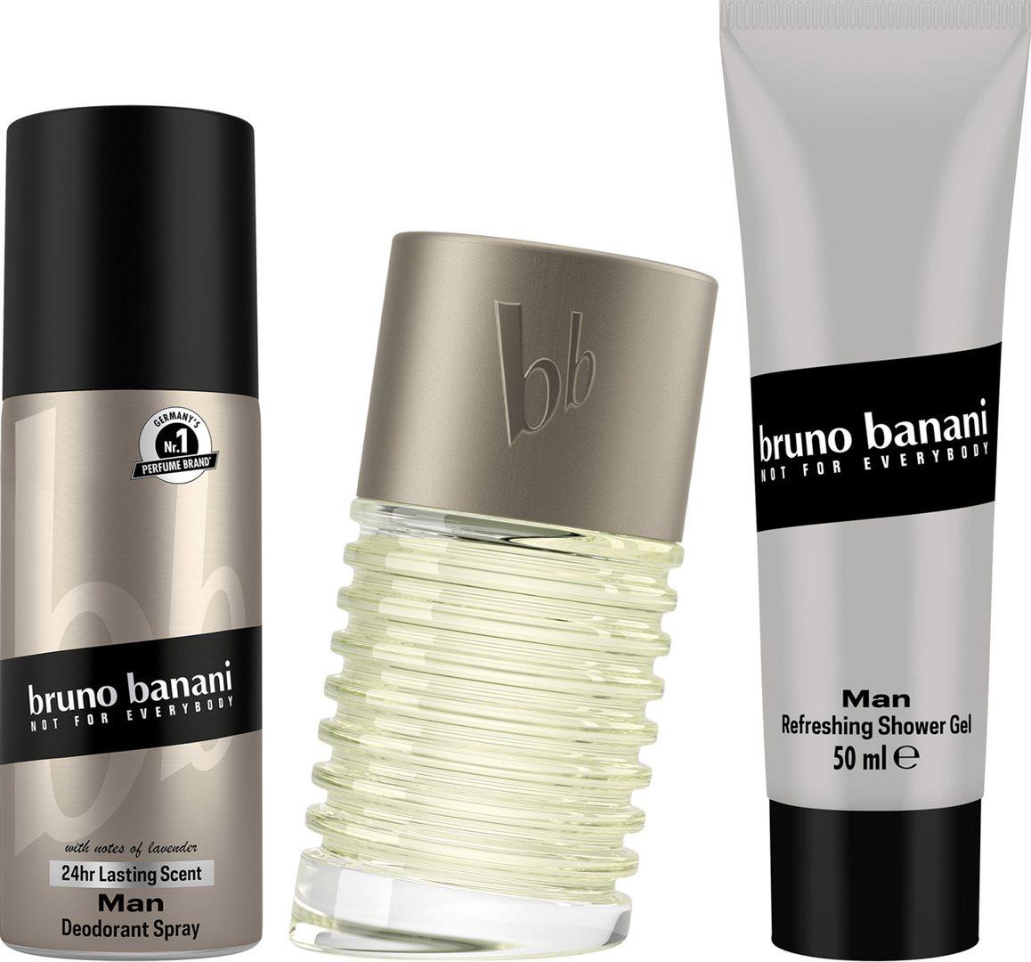 Bruno Banani Man Gift Set Eau de Toilette, Shower Gel & Deodorant (50ml + 50ml + 50ml)
