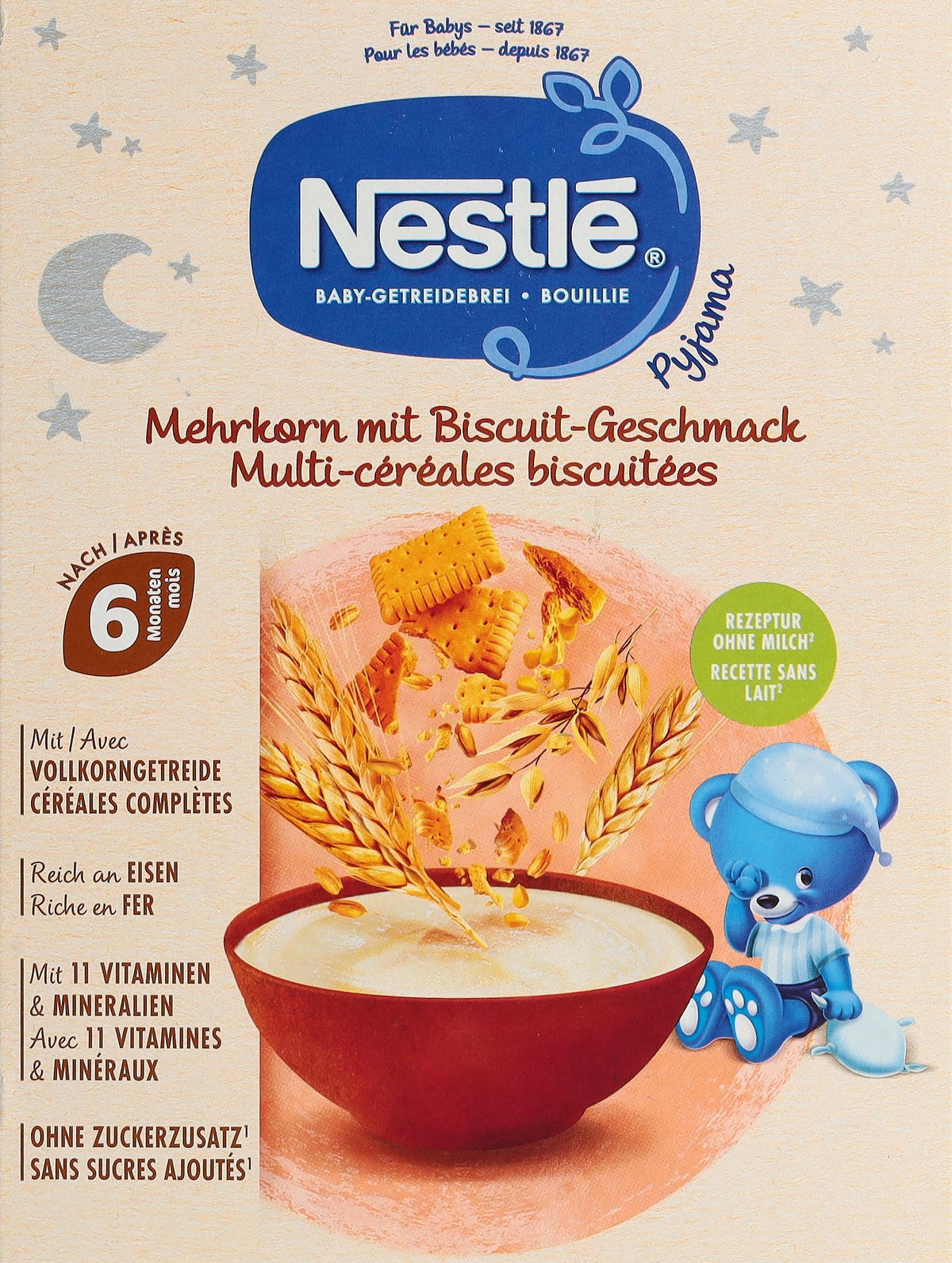 Nestle Baby Cereal Pyjama Multigrain with Biscuit Flavour (160g)