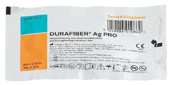 Durafiber Ag Pro Gelling Fibre Dressing 5cm x 5cm (10 pcs)