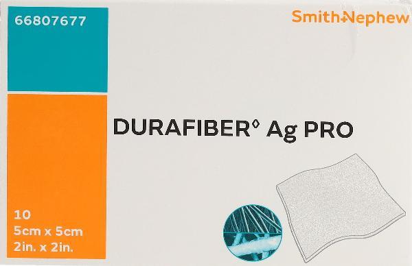 Durafiber Ag Pro Gelling Fibre Dressing 5cm x 5cm (10 pcs)