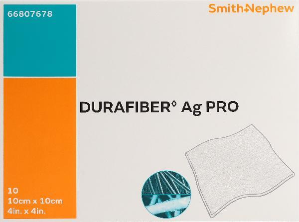 Durafiber Ag Pro Gelfaserverband 10cm x 10cm (10 Stk)