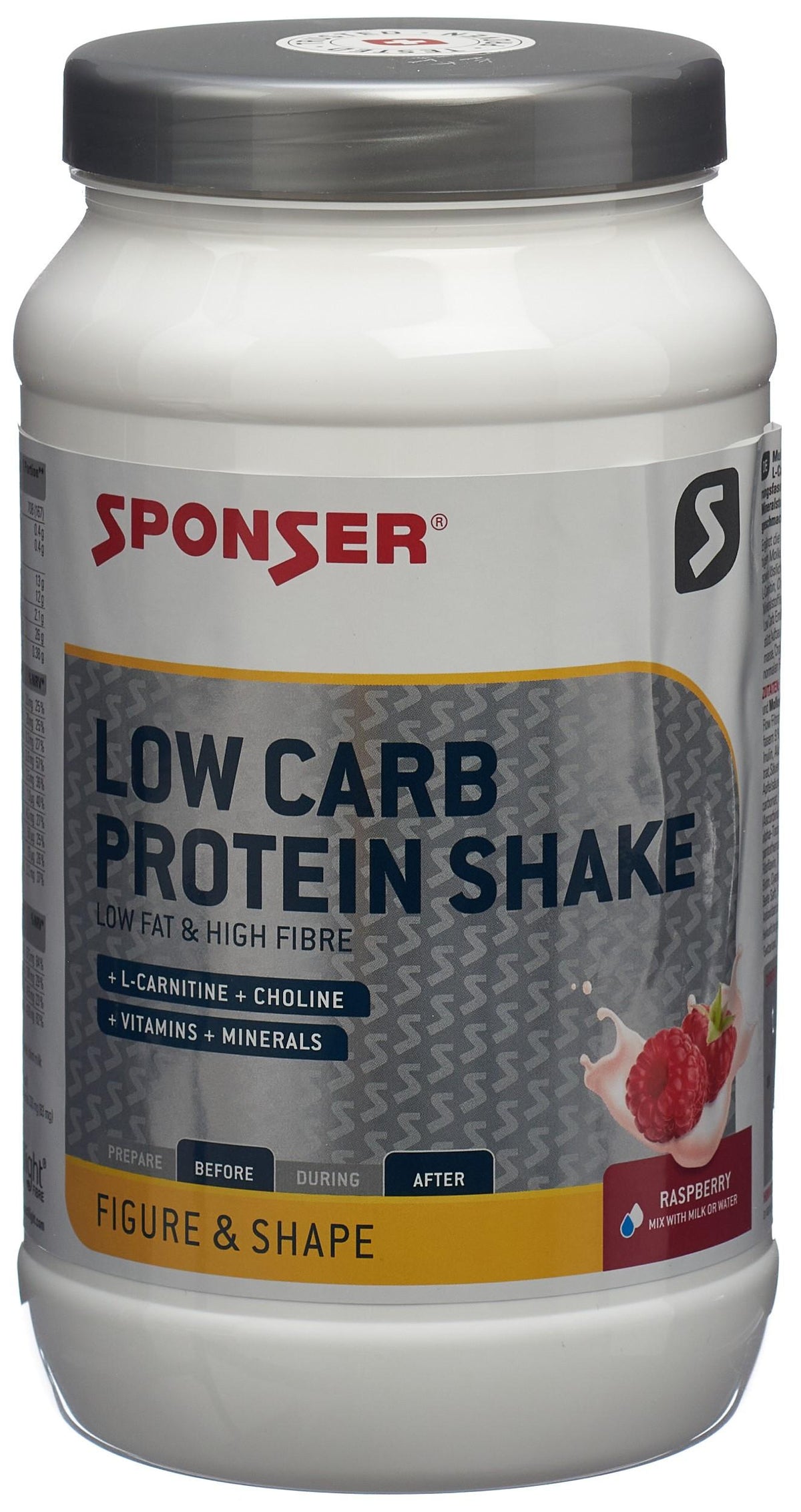Sponser Low Carb Protein Shake Raspberry (500g)