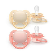 Philips Avent Ultra Soft Pacifier 0-6M Beige/Pink (2 pcs)