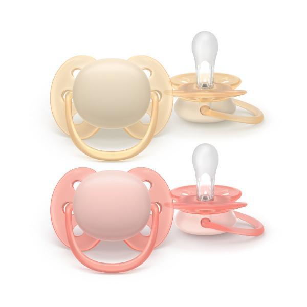 Philips Avent Ultra Soft Pacifier 0-6M Beige/Pink (2 pcs)