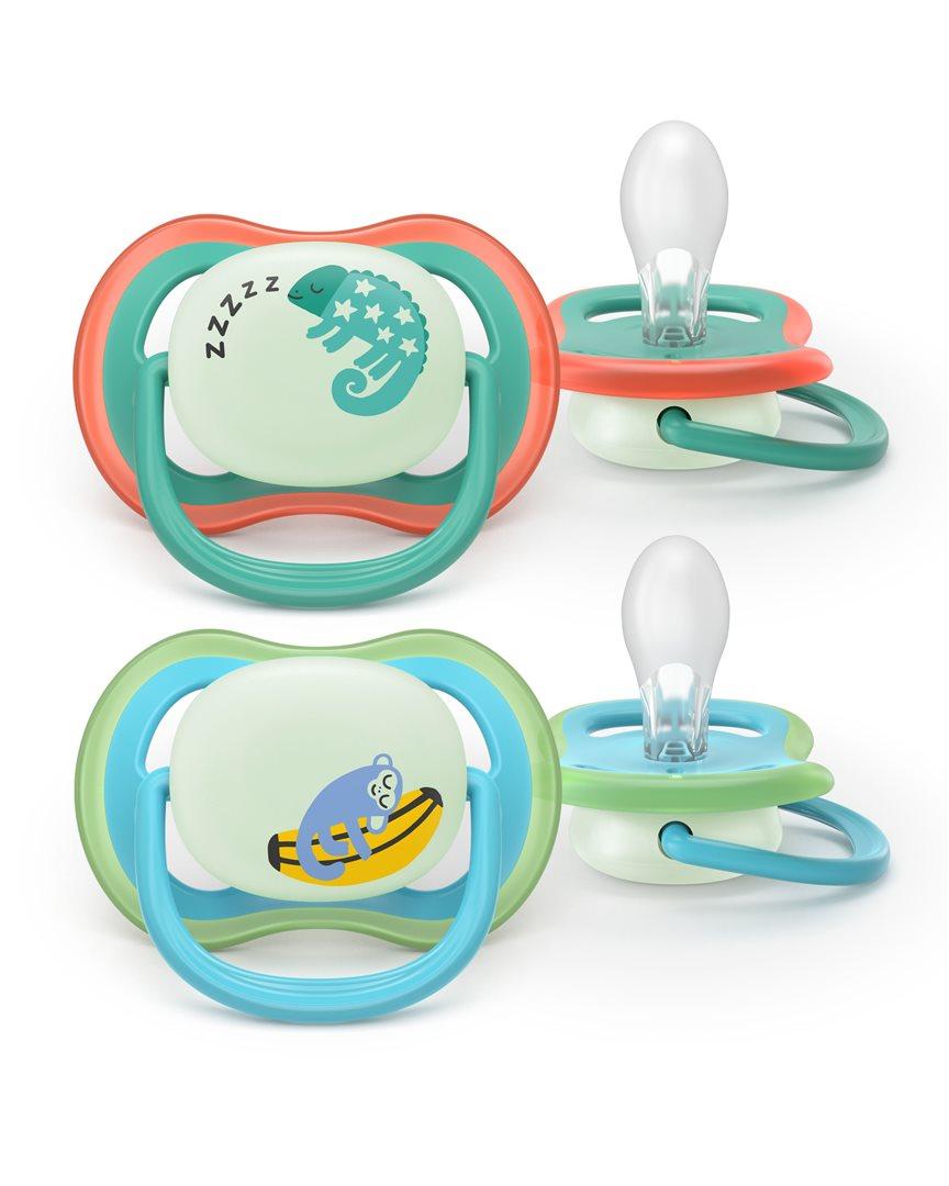 Philips Avent Ultra Air Night Nuggi 6-18 Monate Chamäleon/Affe (2 Stk)