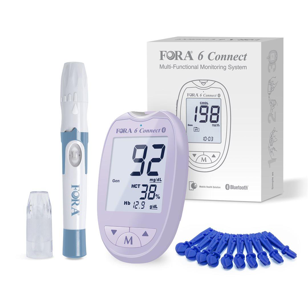 FORA 6 Connect Blutzuckermessgerät mmol/L Purple (1 Stk)