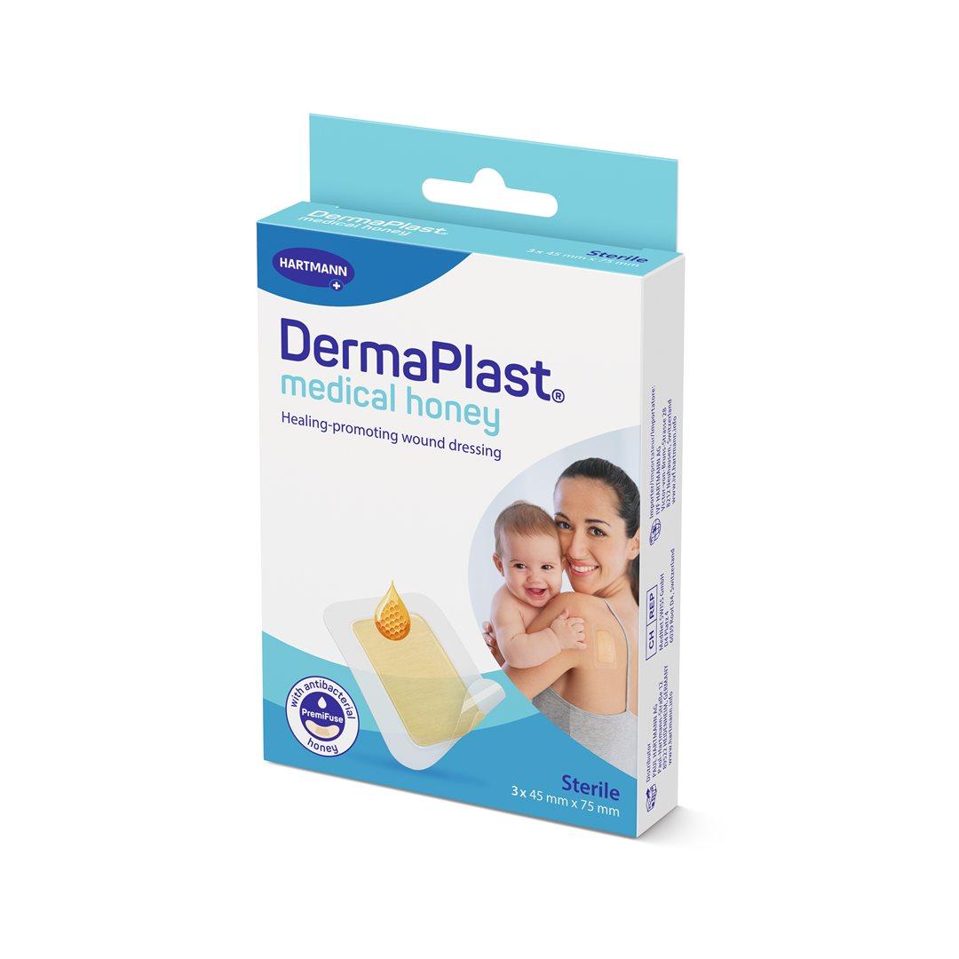 DermaPlast Medical Honey Wundauflage 7.5cm x 4.5cm (3 Stk)
