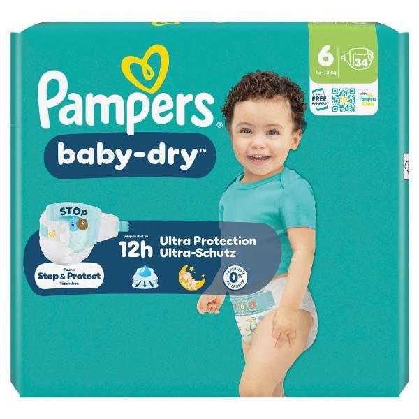 Pampers Baby Dry Taille 6 13-18kg (34 pces)