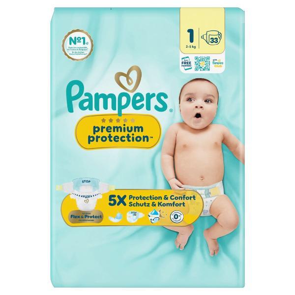 Pampers Premium Protection New Baby Size 1 2-5kg (33 pcs)