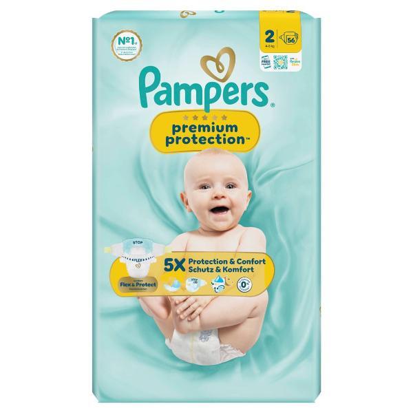 Pampers Premium Protection New Baby Taille 2 4-8kg (56 pces)