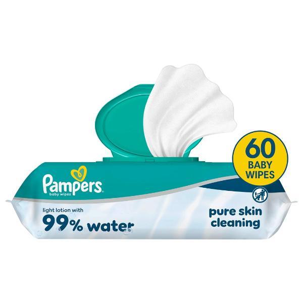 Pampers Baby Wipes 99% Water (60 pcs)